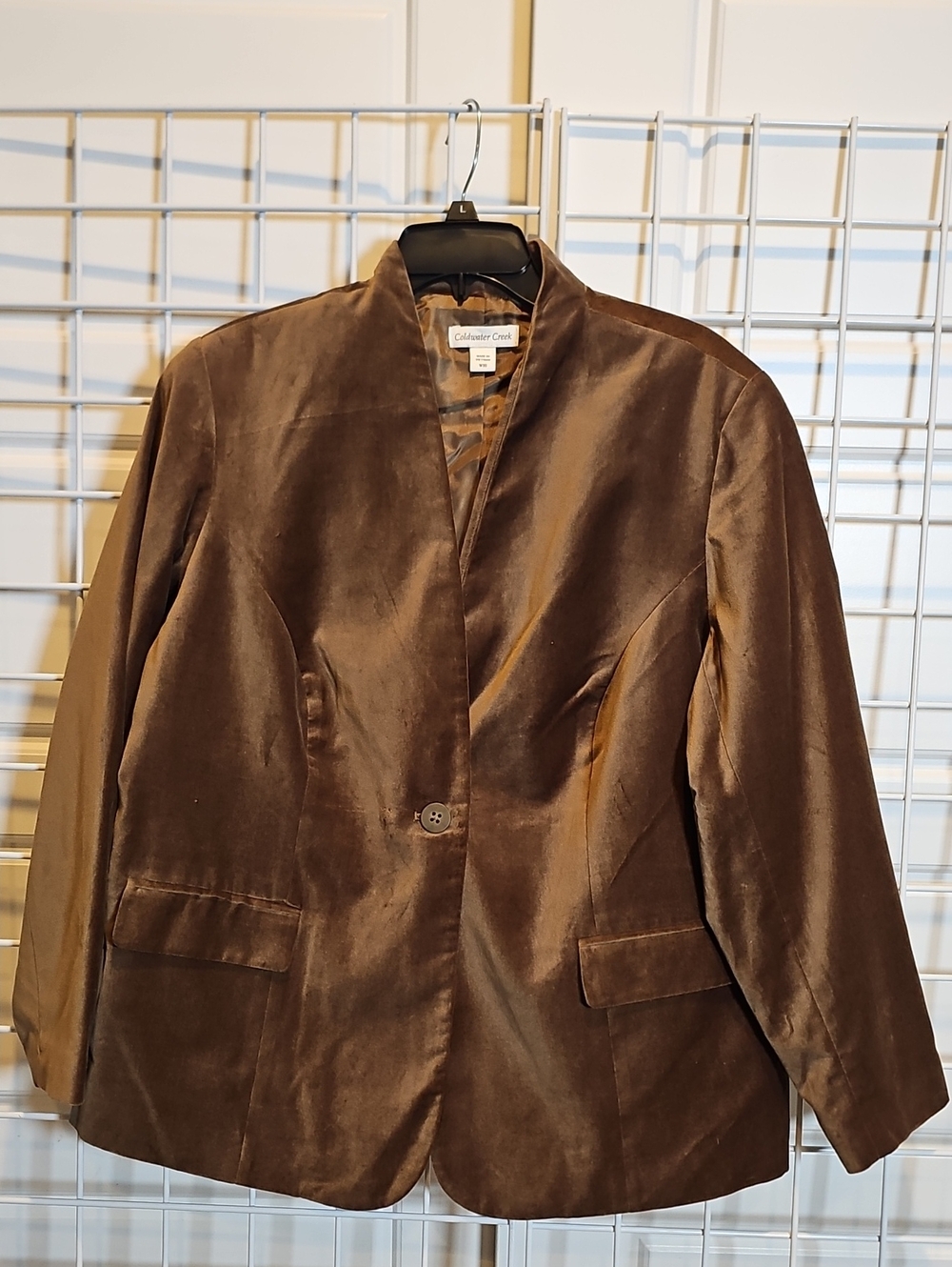 Coldwater Creek Brown Velvet Single-Button Women's Blazer NWT Size 18